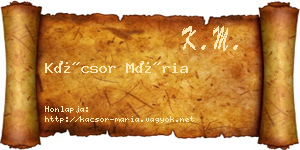 Kácsor Mária névjegykártya